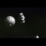 Dani K at Pitt Gallery holding basketball