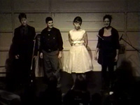 'Taste This' standing onstage left to right: Lynn Phillips, Ivan Coyote, Zoe Eakle, Anna Camilleri